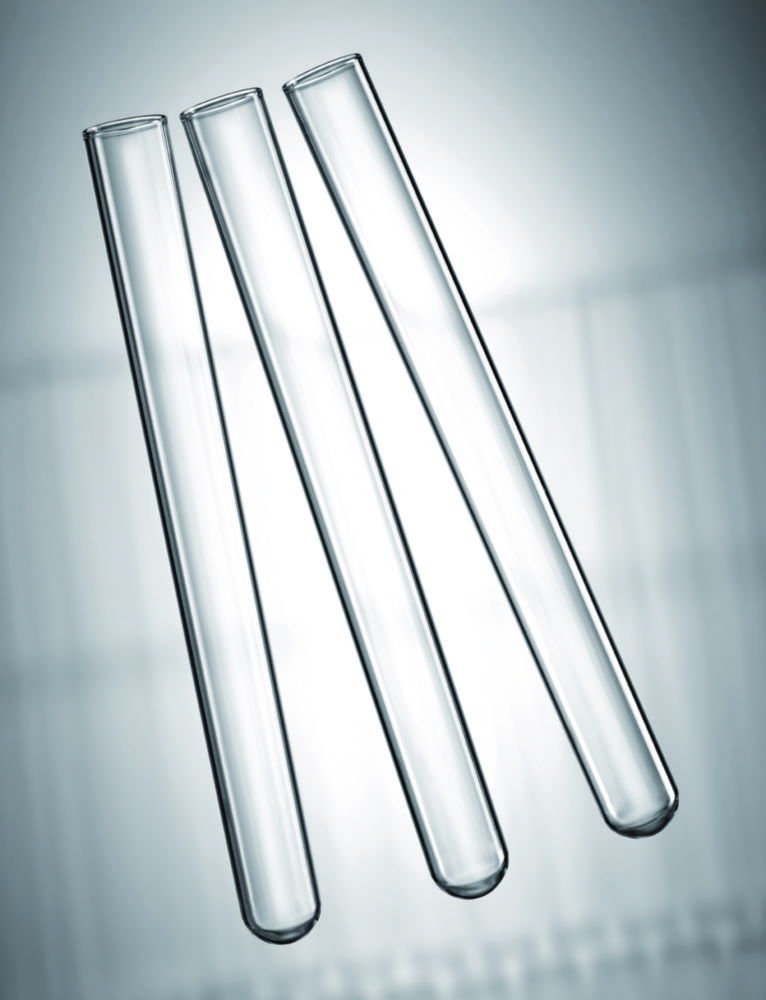 Scherf Test Tubes 55x11,00x0.7-0.8mm Soda Lime Glass, Without Rim, Round Bottom, Pack of 500