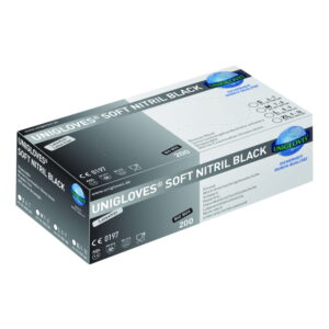 Unigloves Soft Nitrile Gloves, Size S 6-7, Soft Nitril Black, Big Box, Pack of 200