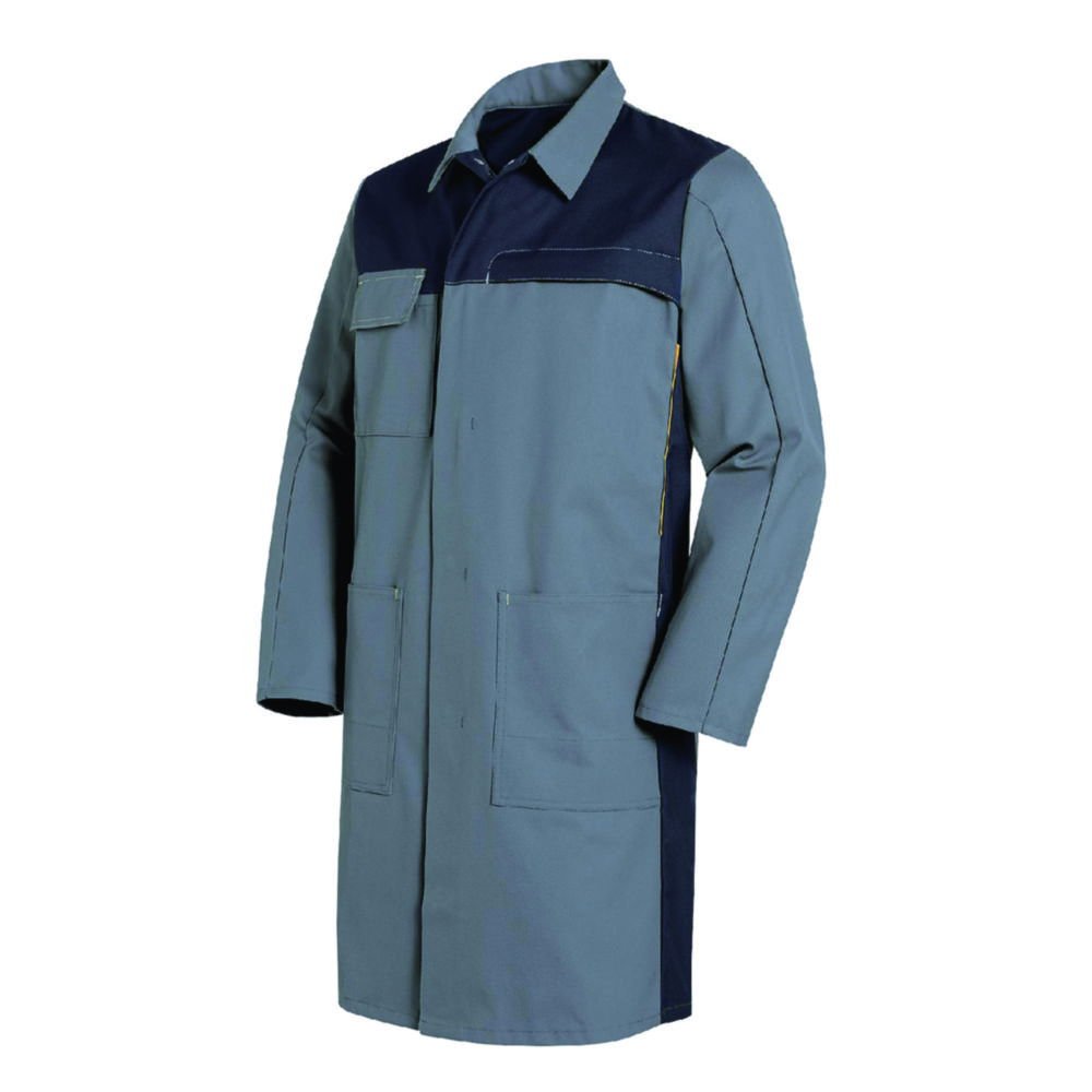 Uvex Men’s Laboratory Coat, Size 60/62, Grey, 65% Cotton, 35% PE, 1/1 Arm with Snaps, Type 16284