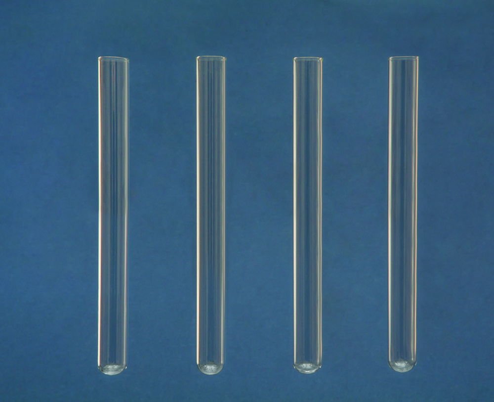 Glaswarenfabrik Karl Hecht Soda Glass Test Tubes without Rim (8 x 40 mm) – Pack of 100
