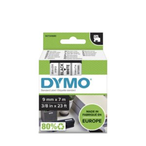 Dymo D1-Tape, 9mm x 7m Black on White