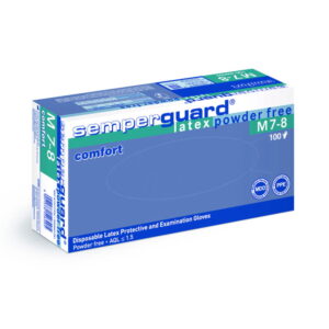 Semperit Disposable Gloves Size M 7-8 Semperguard Latex Comfort Natural White Powder-Free Pack of 100