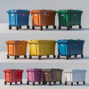 120 liter grey wheelie bin