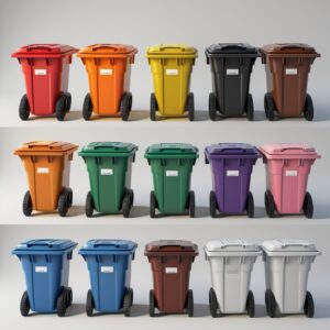 1000 liter white wheelie bin