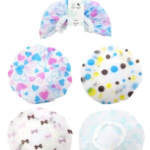 Shower Caps Printed 28cm 4 Pack