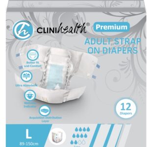 Adult Diapers Premium Strap On 12s – Large