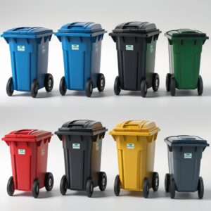 1100 liter red wheelie bin