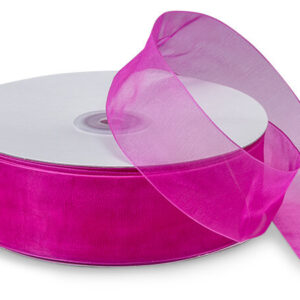 Cerise Organza Ribbon 40mm x 100m