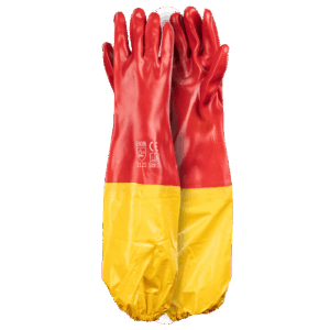 Red PVC Shoulder Length Glove