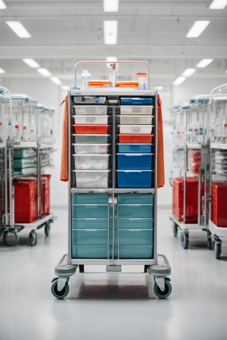 hospital crash cart trolley