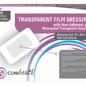 Dressing Transparent Film with Non Adherent Pad 10 x 9cm – 50s