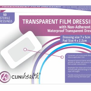 Dressing Transparent Film with Non Adherent Pad – 7x5cm 50S