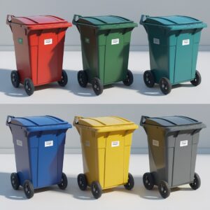 240 liter white wheelie bin