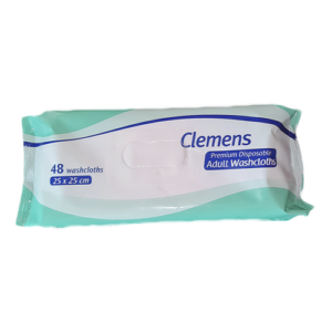 Clemens Adult Disposable Washcloths (12pkts/Case)