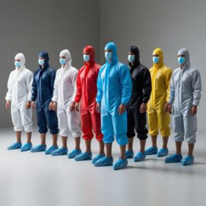 Hazmat suit reusable coverall- Red, Blue, black