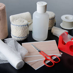 a sterile gauze bandage