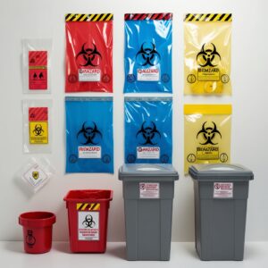 sharps containers 8938 sharpsafety sharps container slide lid, 18 lt. capacity, red pack of 5