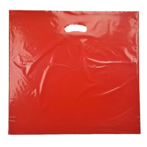 Red Plastic Carrier Bags (500+40x550mm)(1000 Units)