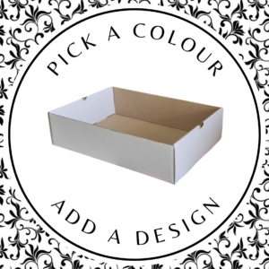 Design Hamper Tray (M) – White Kraft 250 x 175 x 75mm