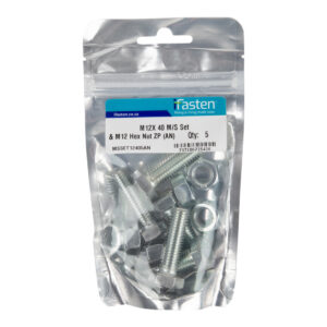 Ifasten Set Screw Ms And Nut Zp M12X40Mm 5 Pp