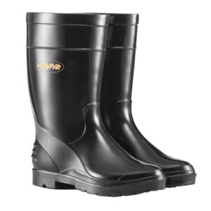 Wayne Gumboots Ladies Half Length Black Size 8