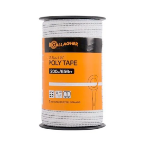 Gallagher Poly White Tape – 12.5 Mm X 200 M