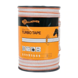 Gallagher White Turbo Tape With Orange Edge – 40 Mm X 200 M
