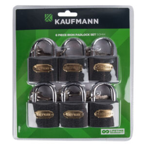 Kaufmann Steel Lock Set 6 Pc 50Mm