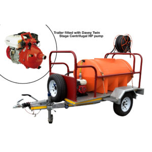 Davey Twin Stage Firefighting Trailer – 1000L Tank / Honda Gx160