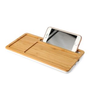 Bamboo Wireless Charger & Desk Caddy Phone Stand – Eco Friendly Corporate Gift