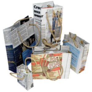 Recycled Newspaper Gift Bags “Medium” – Size: 370*265*130mm – M