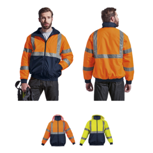 Hawk Reflective Safety Work Wear Jacket – Orange/Navy or Yellow/Navy