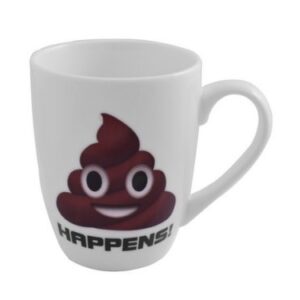 Emoji Oval Cone Mug – Poop Happens
