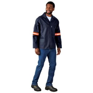 Artisan Premium 100% Cotton Workwear Jacket – Reflective Arms – Orange Tape