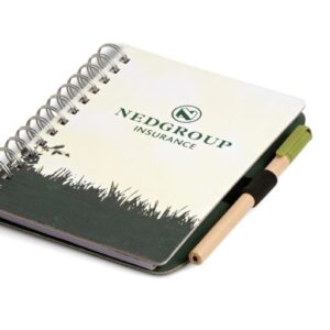 Memo note with recycle pen Available in: Black , Blue , Red ,