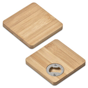 Recycled Bamboo Square Coaster & Bottle Opener Combo