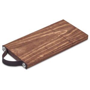 Small Handcrafted Wooden Tray with Leather Strap – Tea Time Tray