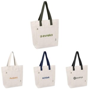 Tansu Recycled Canvas Conference Tote With Zip Closure & Front Pocket