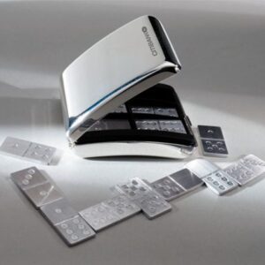 Silver plated dominoes and case