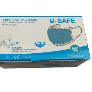 U-Safe Type II Surgical Face Masks – 3 Ply with Elastic Loop