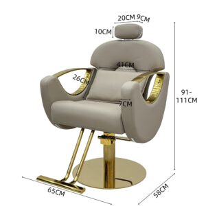 Supreme stylist & brow chair – Reclining| Beige & Gold