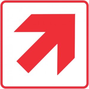 Red Arrow – Location of Fire Fighting equipment safety sign