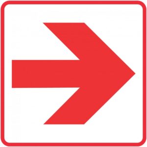 Red Arrow – Location of Fire Fighting equipment safety sign
