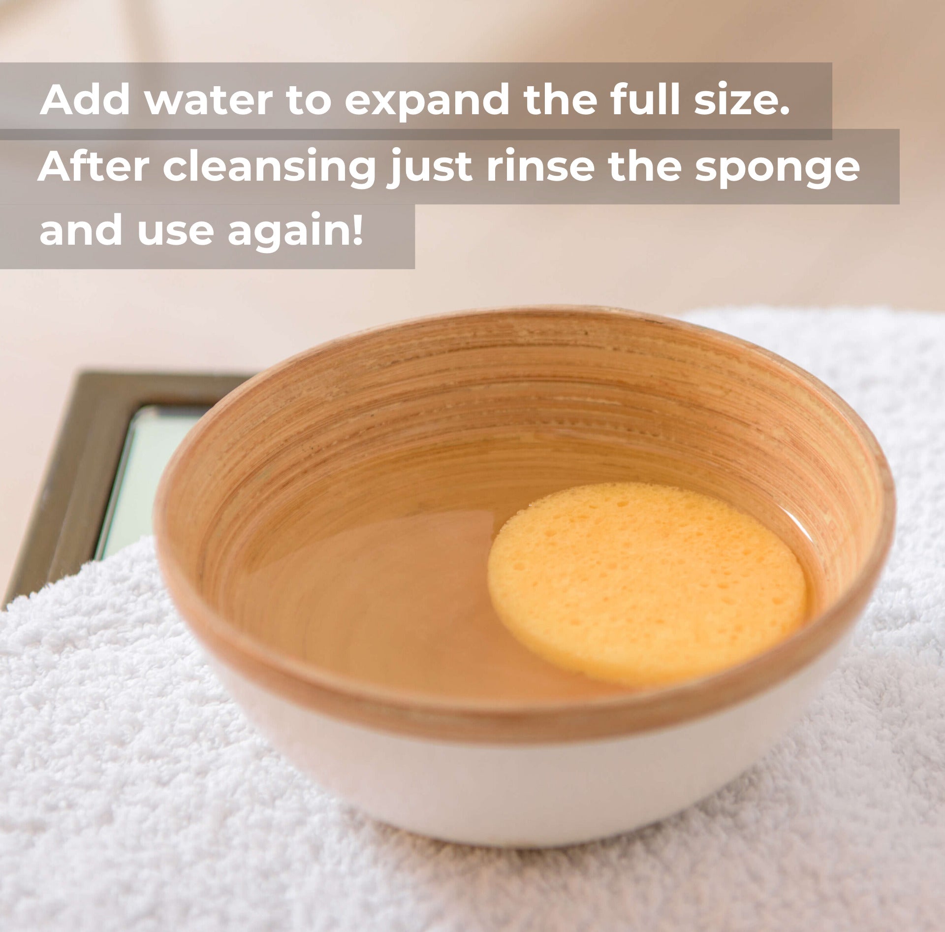 Cellulose yellow compressed sponge - Image 3