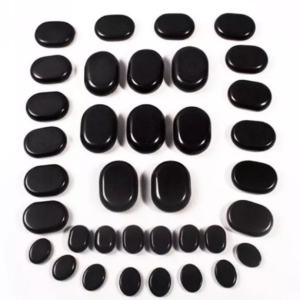 Professional hot stone set with wooden storage box | 36pc
