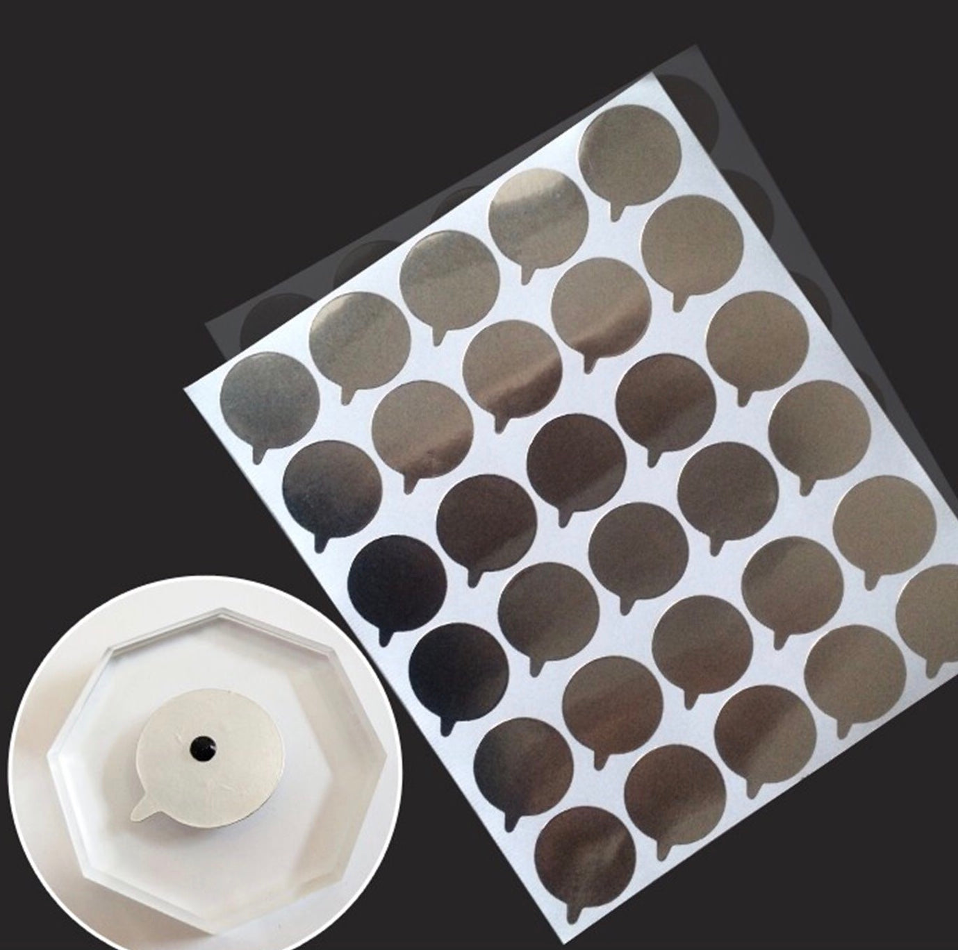 Glue plate sticker Silver Metallic - 300pc bulk pack - Image 5